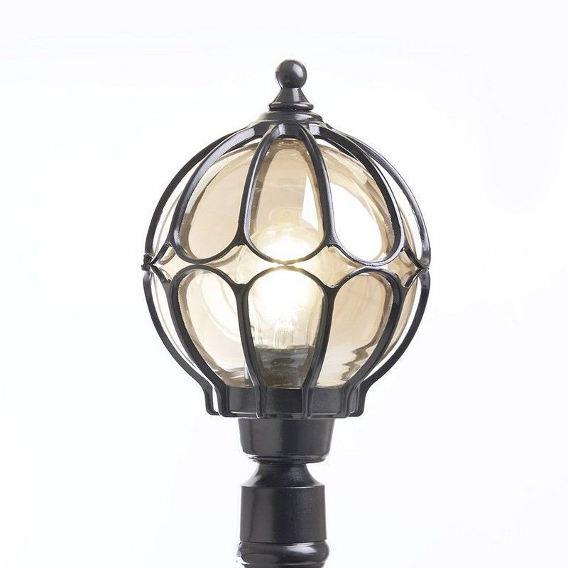 Уличные светильники столб Светильник садово-парковый Feron PL3706 круглый столб  60W 230V E27 черный 06343 