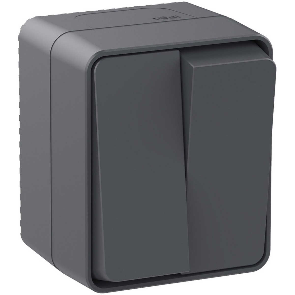Выключатель 2-клавишный Systeme Electric AtlasDesign Profi54 наружный Антрацит ATN544051