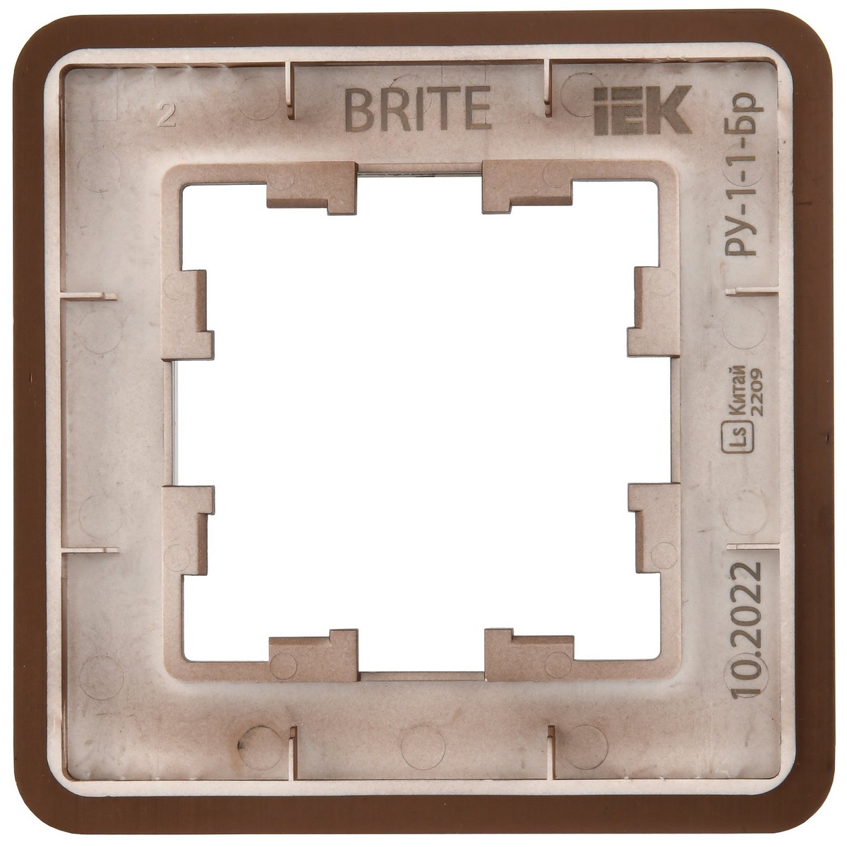 Рамка IEK BRITE DECOR Коричневый металл скругл.угол 1-мест. РУ-1-1-Бр RE AL BR-M12-M-21-K30