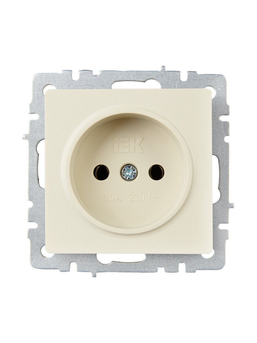 IEK Brite Бежевый Розетка IEK BRITE б/з без шторок 10А РС10-1-0-БрКр бежевый BR-R10-10-K10