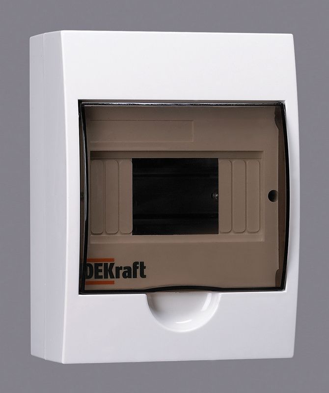 Пластиковые боксы и щиты Dekraft Корпус пластиковый Dekraft ЩРН-П-6 навесной 6 мод. IP41 31009DEK