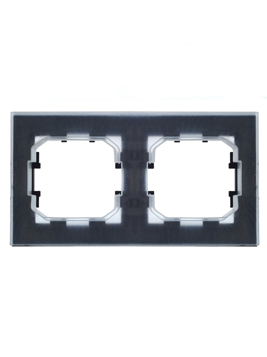 IEK Brite Рамки Рамка IEK BRITE 2-местная IP44 РУ-2-БрЧ-44 черный BR-M22-44-K02