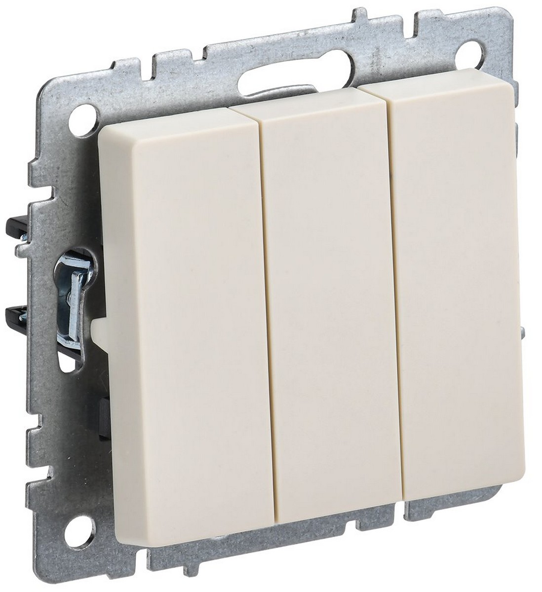 Выключатель IEK BRITE 3-клавишный 10А ВС10-3-0-БрКр бежевый BR-V30-0-10-K10