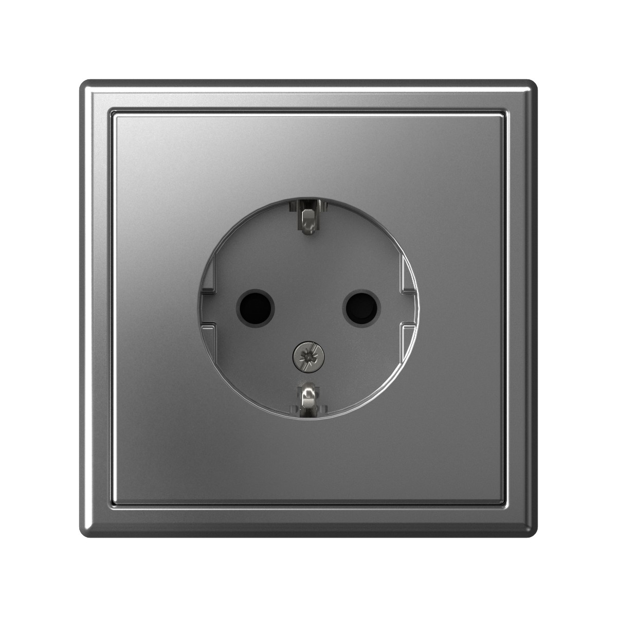 Розетка Systeme Electric ArtGallery Сталь с заземлением со шторками 16А GAL000945