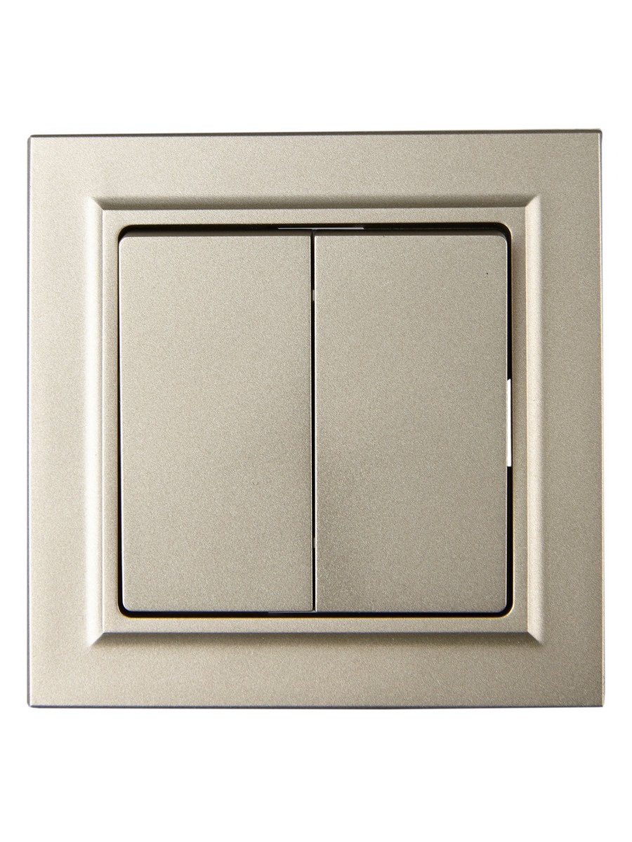 Выключатель IEK BRITE Шампань 2-кл. 10А в сборе ВСР10-2-0-БрШ BR-V20-0-10-K37-F