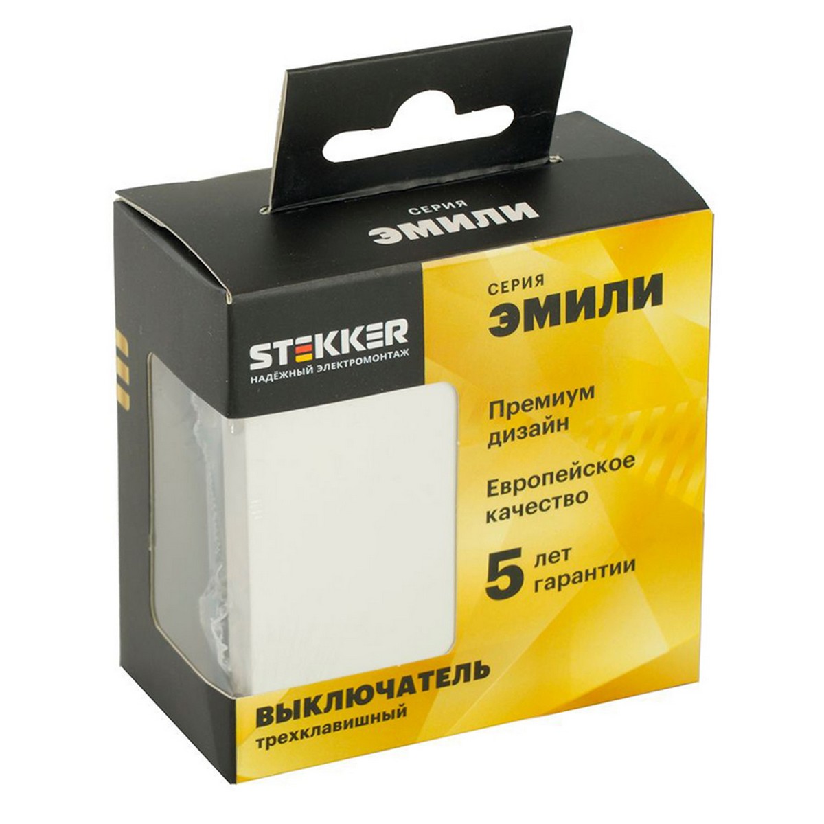 Переключатель 1-клавишный STEKKER,  Эмили, RSW10-5105-01ZK, белый фарфор, soft touch 50232