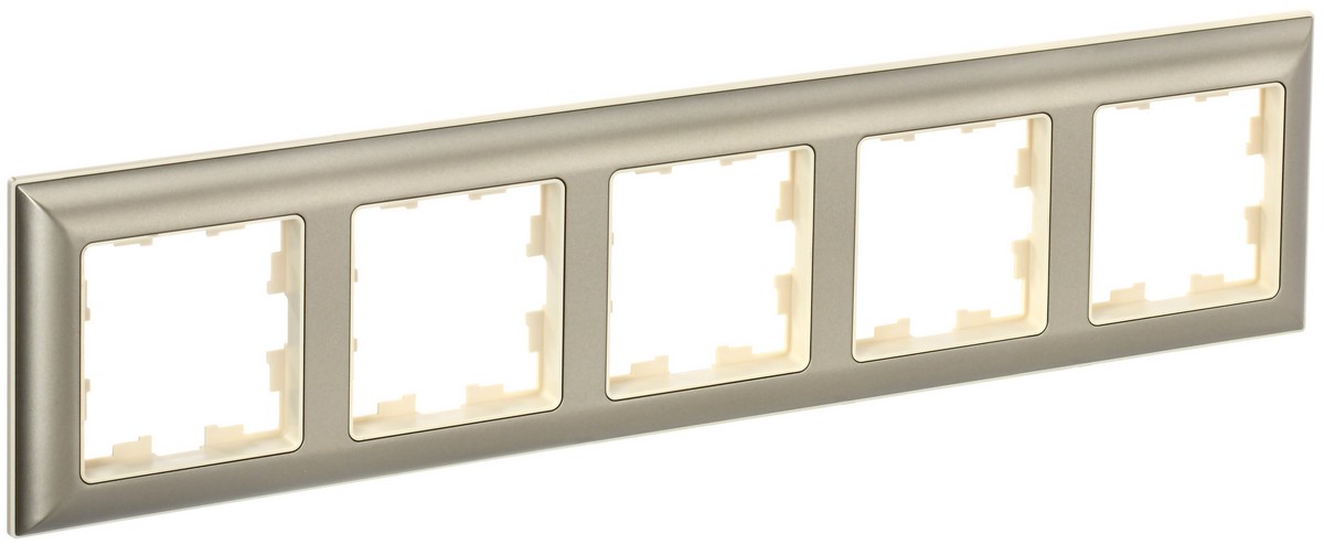 Рамка IEK BRITE DECOR Шампань/беж 3D-форма 5-м РУ-5-Бр BR-M52-12-3-K10