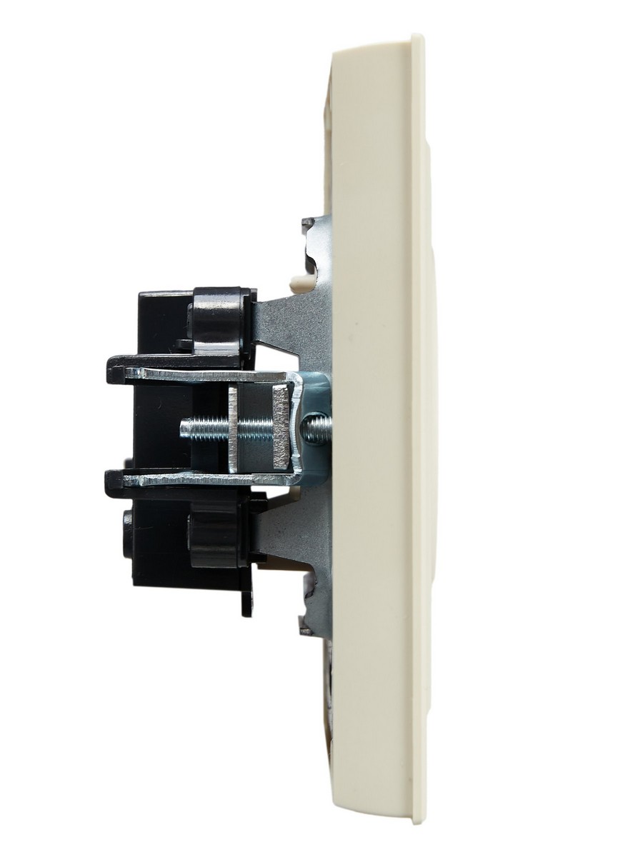 IEK Brite Бежевый Розетка IEK BRITE Бежевый без з/к/ш 10А в сборе РСР10-1-0-БрКр BR-R10-10-K10-F