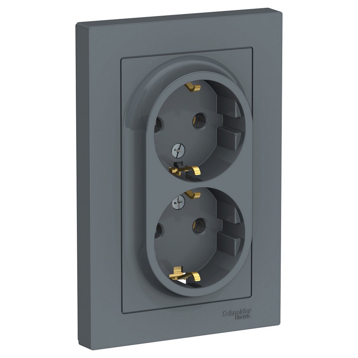 Розетка Systeme Electric AtlasDesign Грифель с/з двойная, 16А, в сборе ATN000724