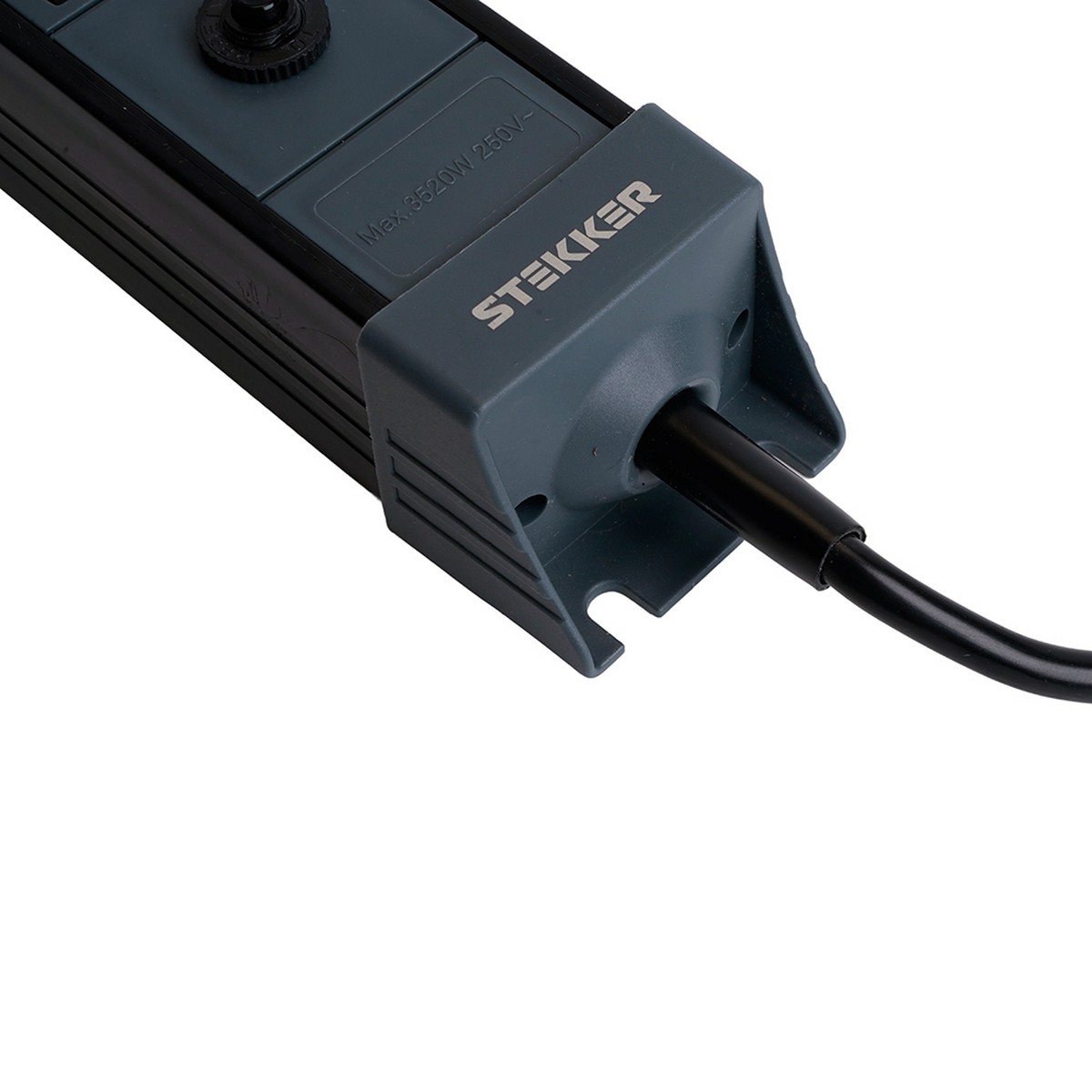 Колодки и удлинители, тройники Сетевой фильтр 4-местный с/з STEKKER HM22-41-03 3 м Techno черный 50157 