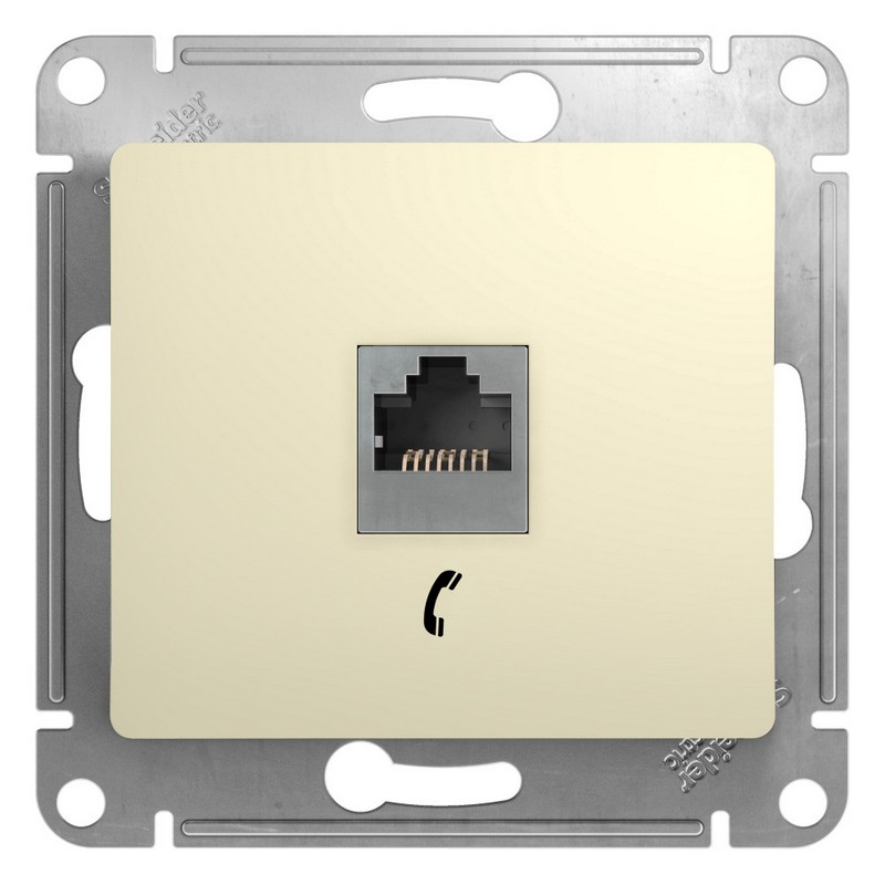 Розетка телефонная Systeme Electric Glossa Бежевый RJ11 GSL000281T