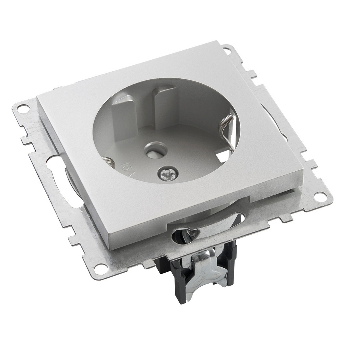 Катрин - Розетки и выключатели Stekker Розетка 1-местная с/з STEKKER GLS16-7110-03 250V 16А с защ. шторкой Катрин серебро 39582