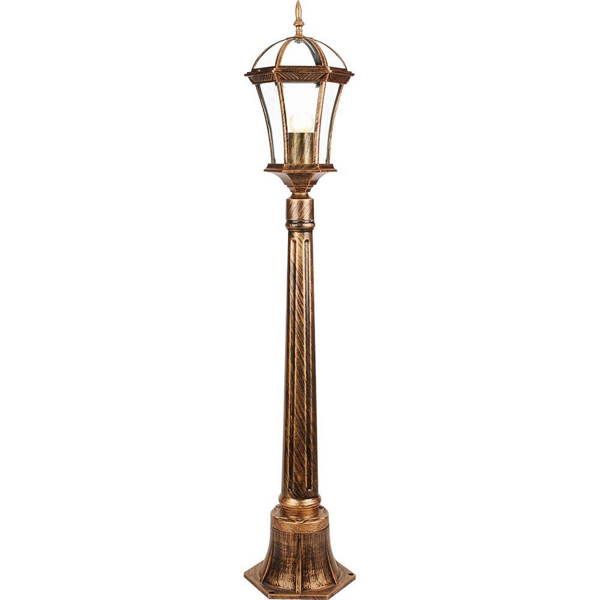 Уличные светильники столб Светильник садово-парковый Feron PL626 столб 60W 230V E27 205*180*1050мм черное золото 11619 