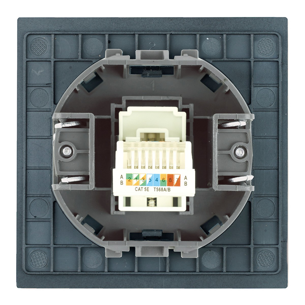 Розетка компьютерная 1-местная RJ-45 STEKKER Мия RST00-3117-05 черный бархат 50450
