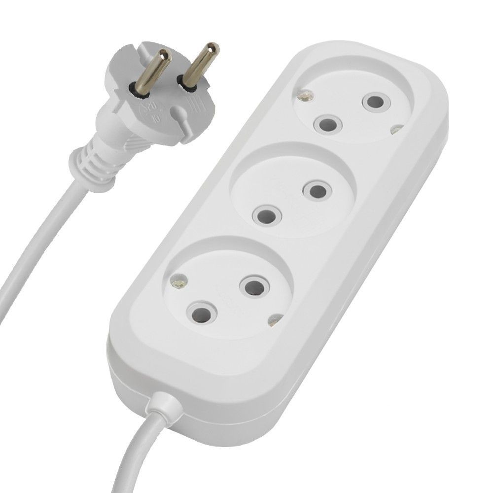 Колодки и удлинители, тройники Удлинитель 3-местный б/з Stekker HM01-30-07 7м Home (У10-430) белый 39212 