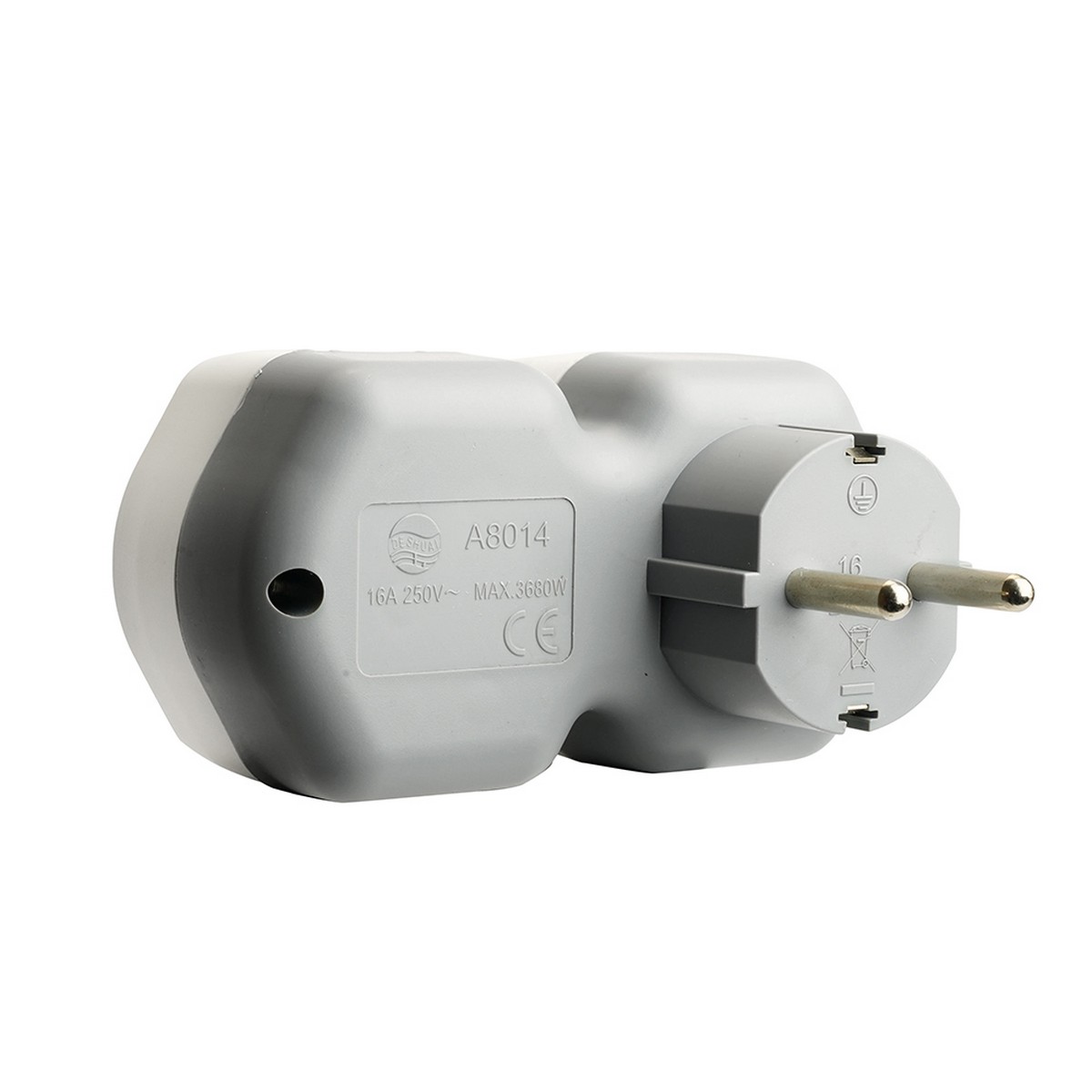 Разветвитель сетевой на 1 выход с/з STEKKER USB A+ Type C белый/серый ADP16-16-20 50109