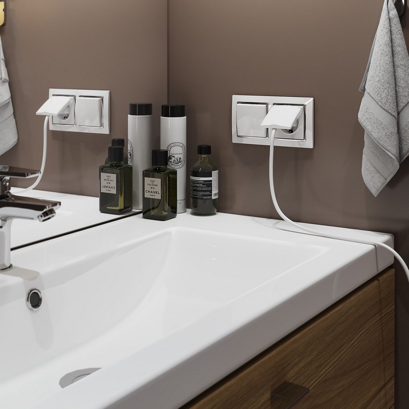 Werkel Белый механизмы Розетка с заземлением Werkel влагозащищенная  с крышкой и защитными шторками белая W1171201