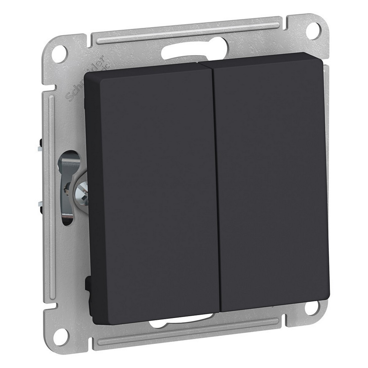 Переключатель 2-клавишный Systeme Electric AtlasDesign Карбон сх.6, ATN001065