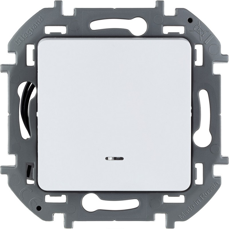 Выключатель Legrand INSPIRIA Белый одноклавишный с подсветкой/индикацией 10 AX 250 В 673610