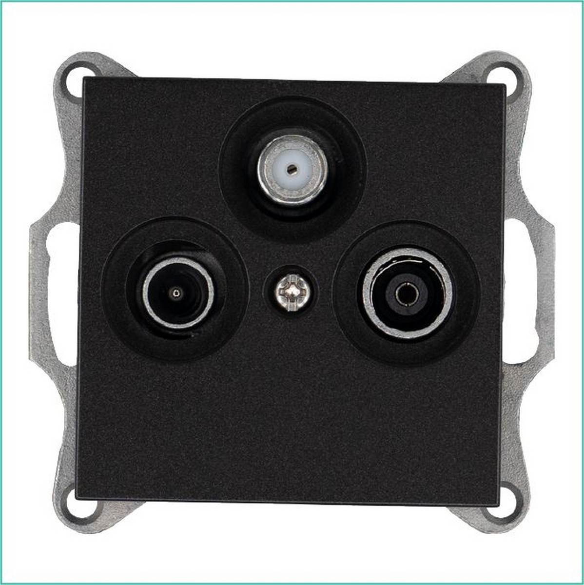 Розетка JASMART TV+FM+SAT проходная Антрацит G6207B