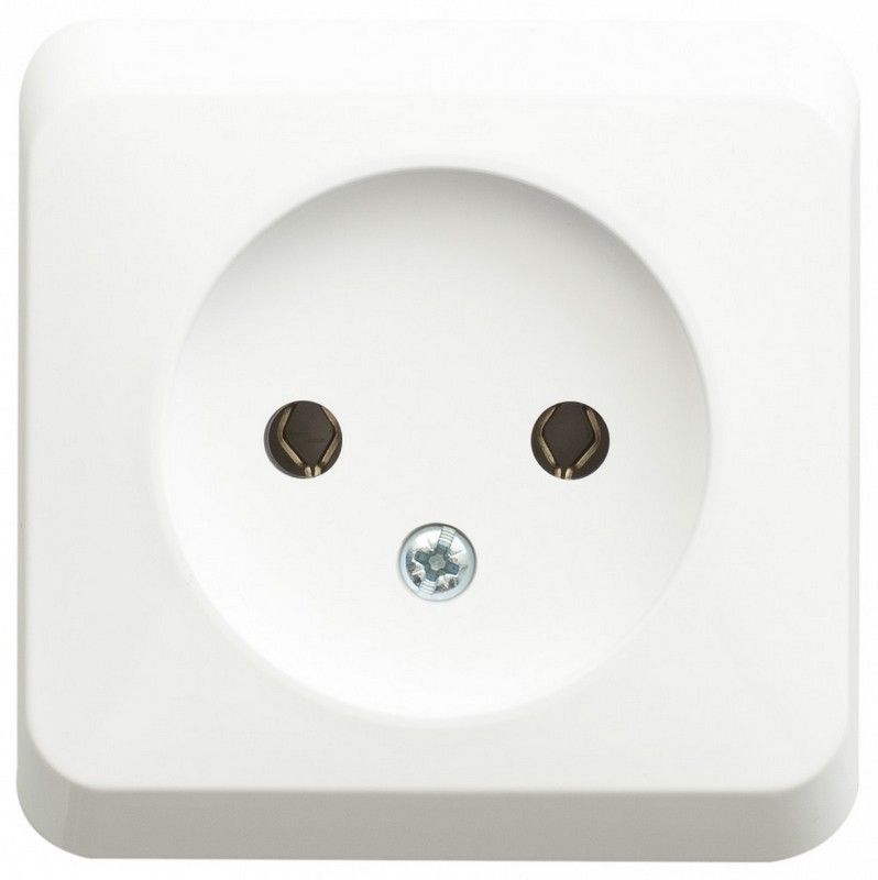 Этюд Белый Розетка 1-ая Systeme Electric Этюд наружный Белый б/з без шторок PA16-001B