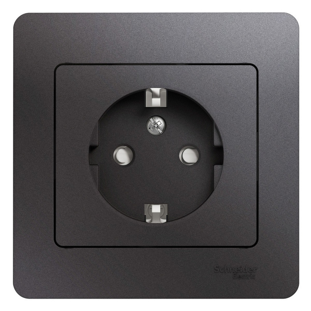 Розетка Systeme Electric Glossa Графит с-з со шторками (в сборе) GSL001344