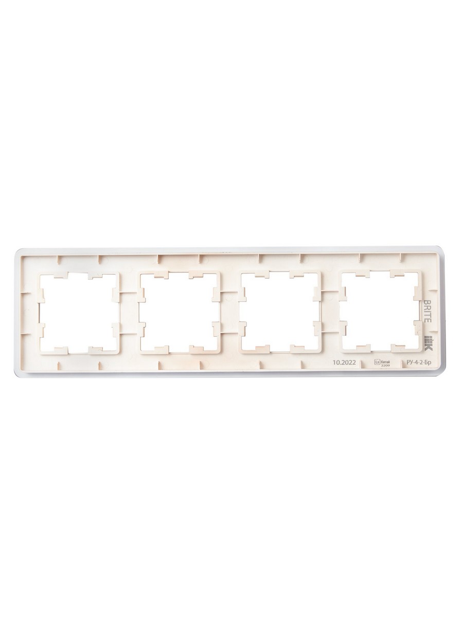 Рамка IEK BRITE DECOR Дымчатый матовый стекло скругл.угол 4-м РУ-4-2-Бр RE BR-M42-G-41-K97