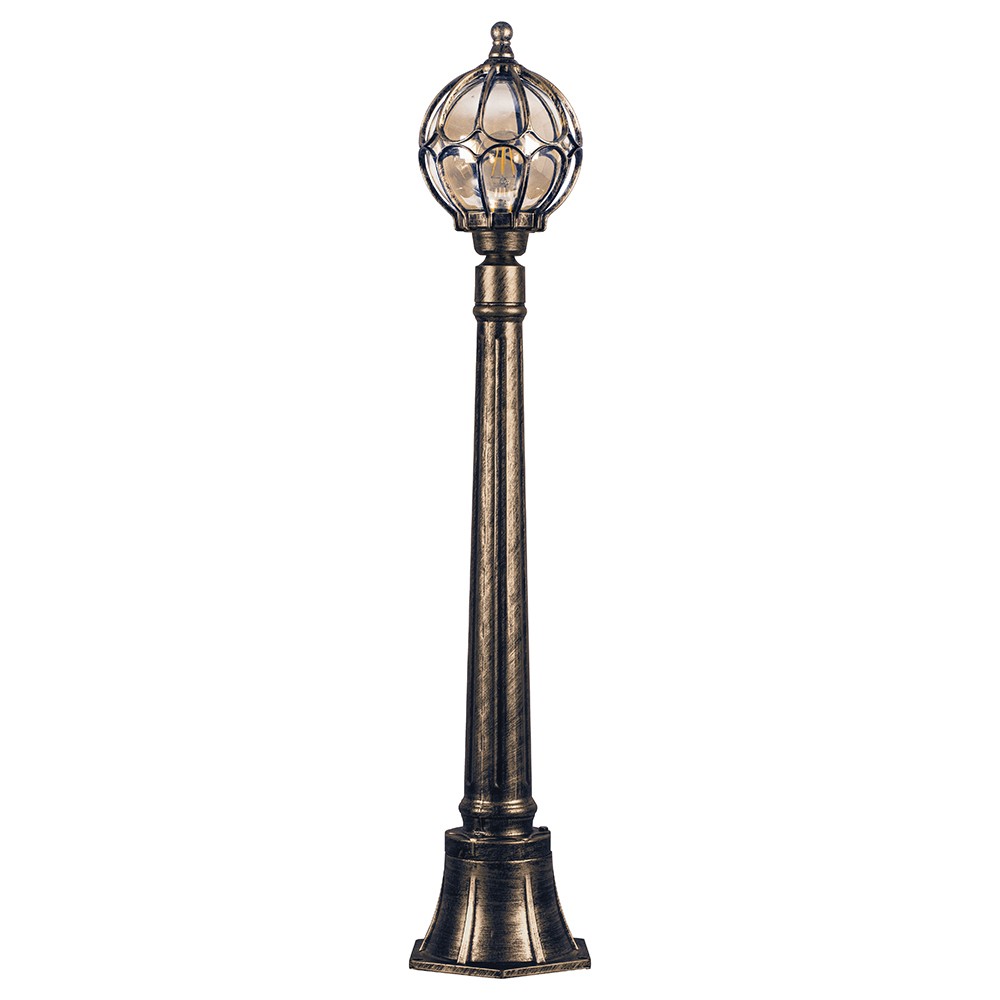 Уличные светильники столб Светильник садово-парковый Feron PL3706 круглый столб  60W 230V E27 черный золото 11374 