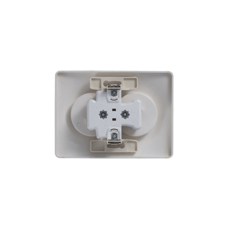 Розетка Systeme Electric Glossa Титан 2-я без заземления (в сборе с рамкой) GSL000420