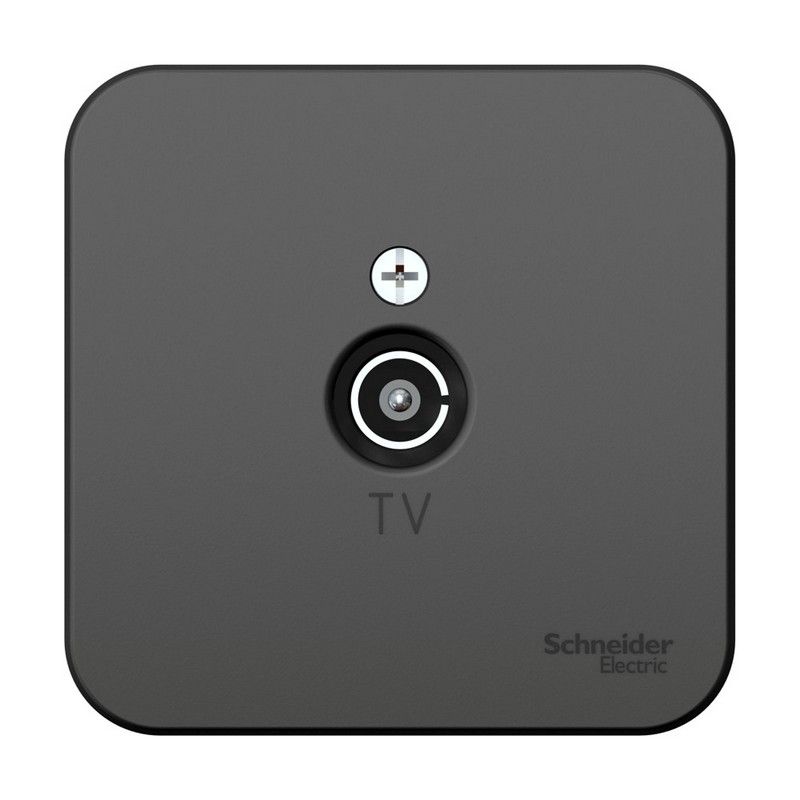 Blanca антрацит розетки и выключатели Розетка SE Blanca TV Антрацит наружный изолир. пластина BLNTA000016