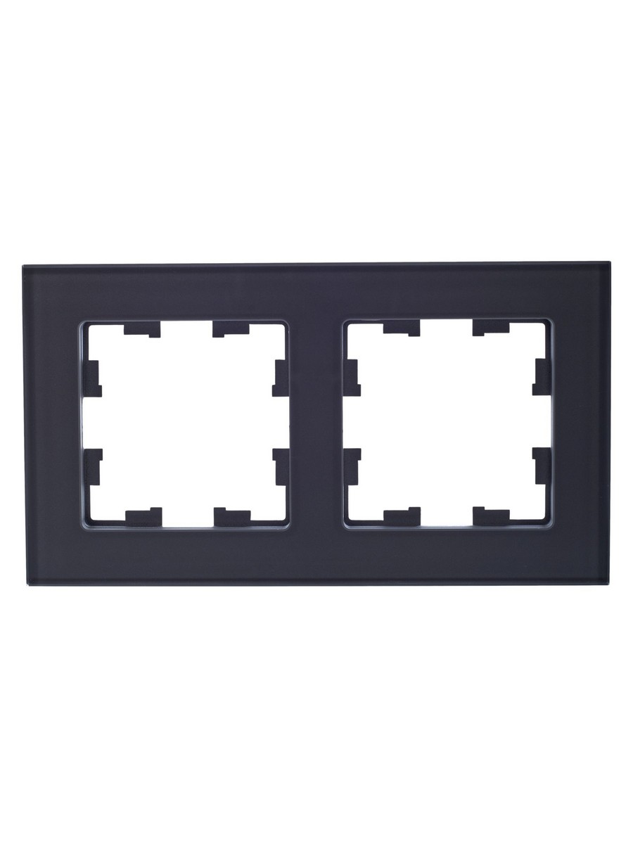 IEK Brite Рамки Рамка IEK BRITE 2-местная РУ-2-2-БрСе стекло серый BR-M22-G-K03