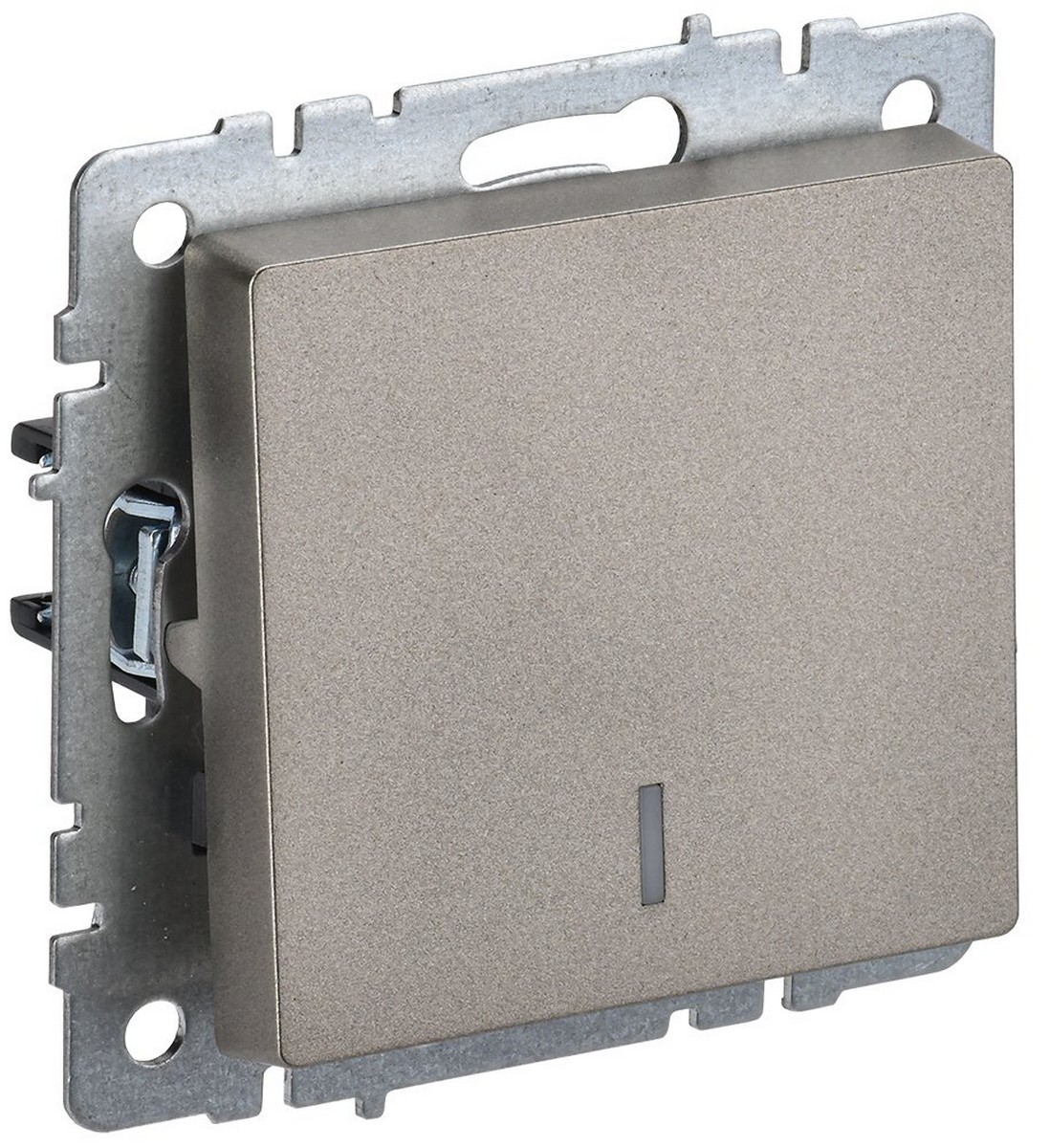 IEK Brite Шампань Выключатель IEK BRITE BASE Шампань 1-кл. прох. с инд. 10А ВС10-1-7-БрШ BR-V12-1-10-K37