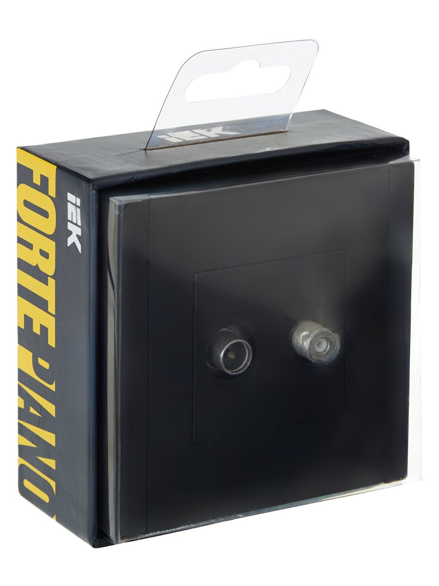 IEK FORTE&PIANO Черный Розетка IEK FORTE&PIANO Черный двойная TV+SAT FP138