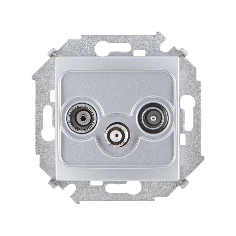 Розетка R-TV-SAT Simon 15 Алюминий одиночная 1591466-033