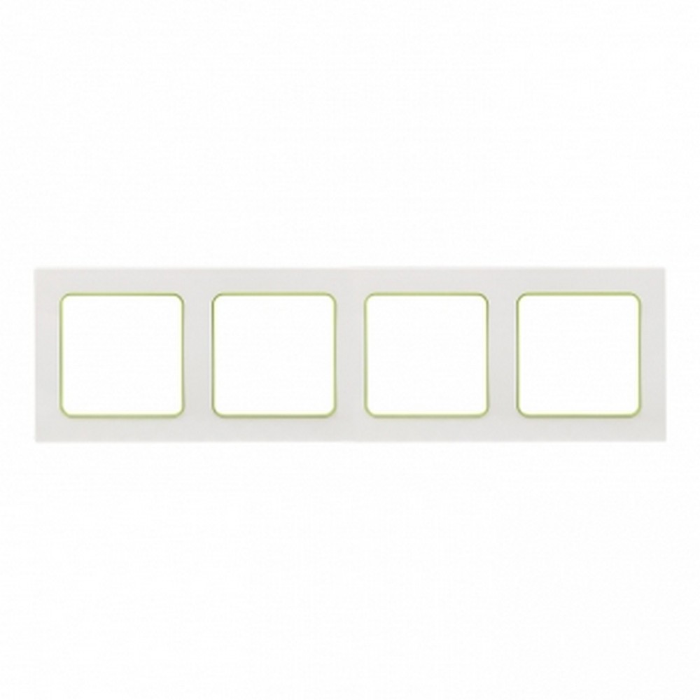 EKF Стокгольм белый Рамка 4-ая EKF PROxima Стокгольм Белый Линия зеленая  EAM-G-303-10