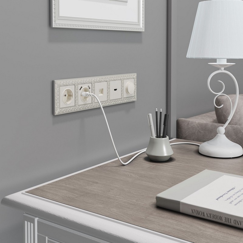 Накладка Werkel для розетки USB перламутровый рифленый W1179513