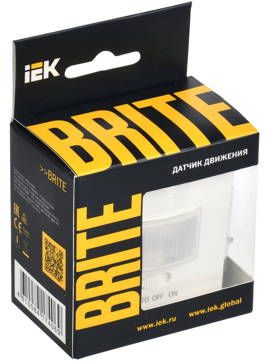 Датчик движения IEK BRITE BASE Белый ДС10-1-БрБ BR-MS10-N-150-05-K01