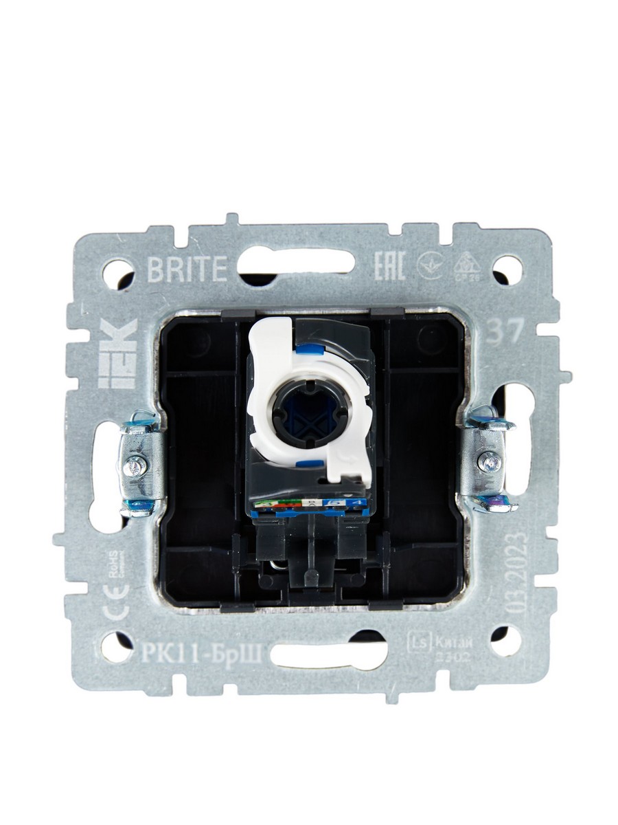 Розетка компьютерная IEK BRITE BASE Шампань RJ45 кат.6 РК11-БрШ BR-K10-2-K37