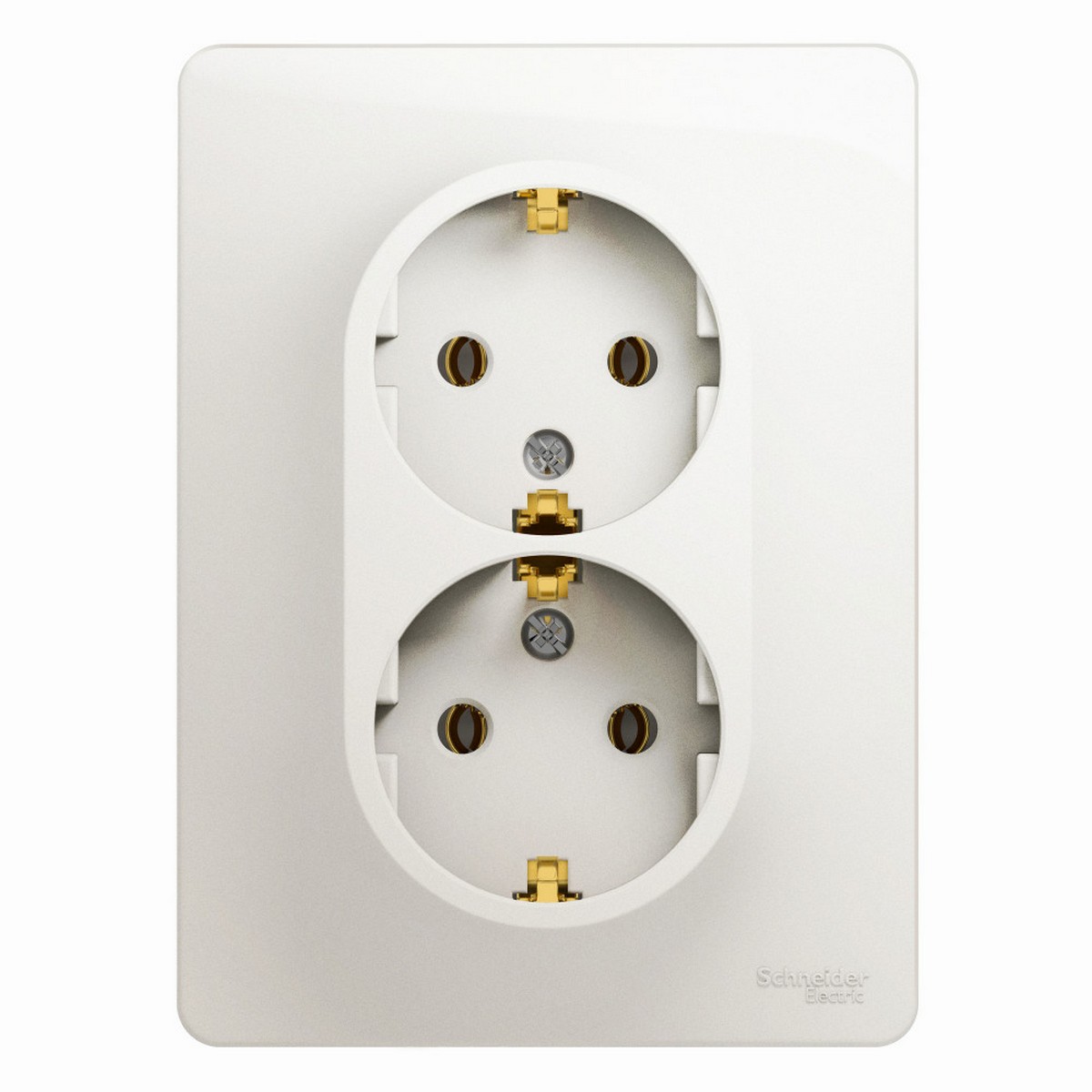 Розетка Systeme Electric Glossa Перламутр двойная с/з, 16А, в сборе GSL000624