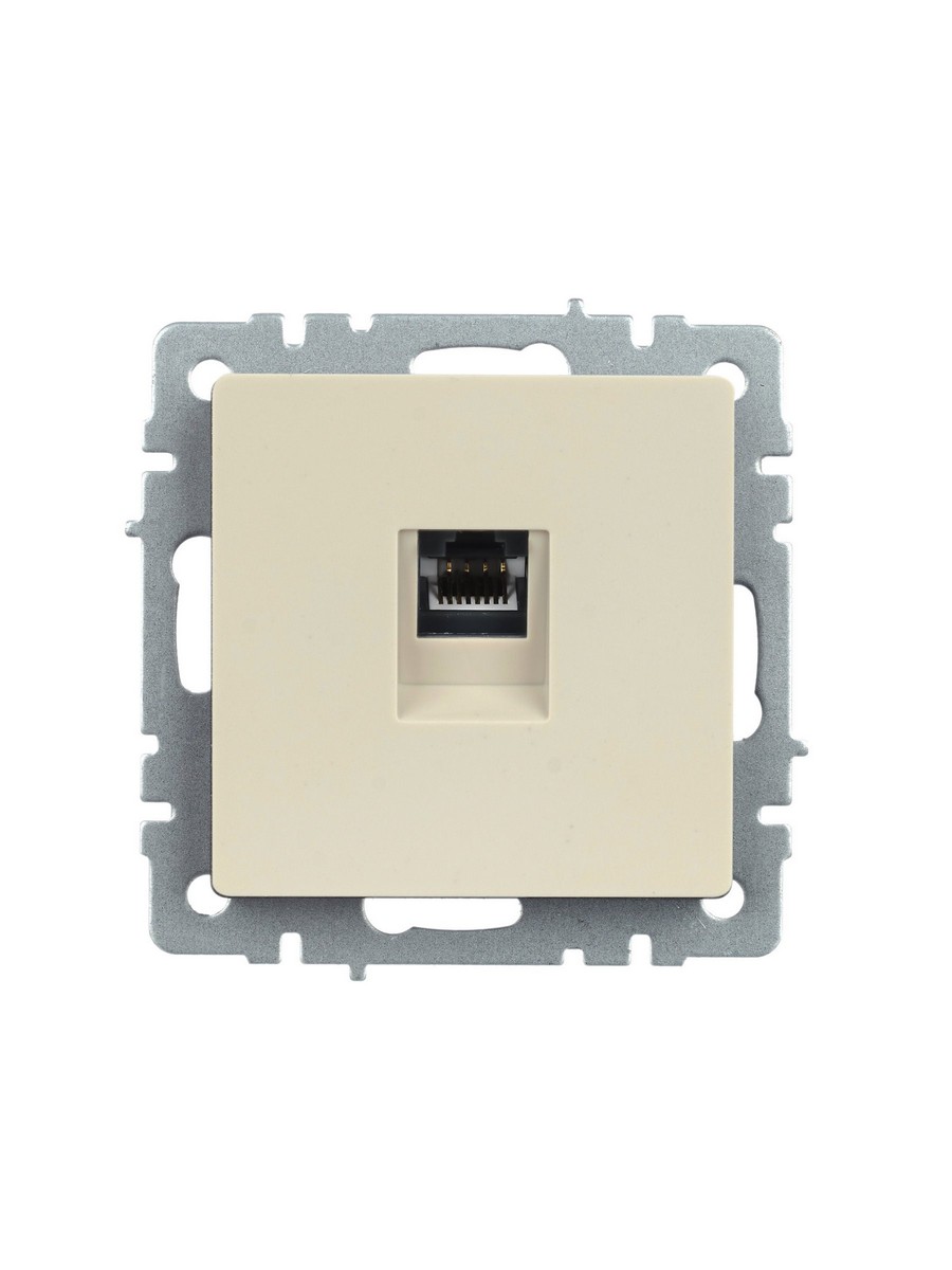 Розетка IEK BRITE компьютерная RJ45 кат.5E РК10-БрКр бежевый BR-K10-1-K10