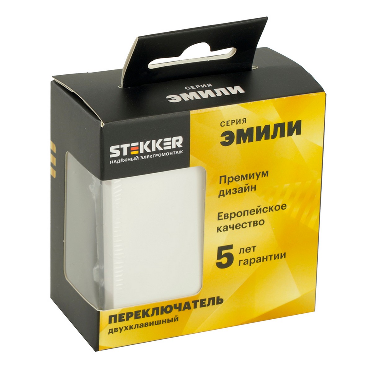 Эмили - Розетки и выключатели Stekker Переключатель 2-клавишный STEKKER Эмили RSW10-5107-01 белый фарфор soft touch 49869