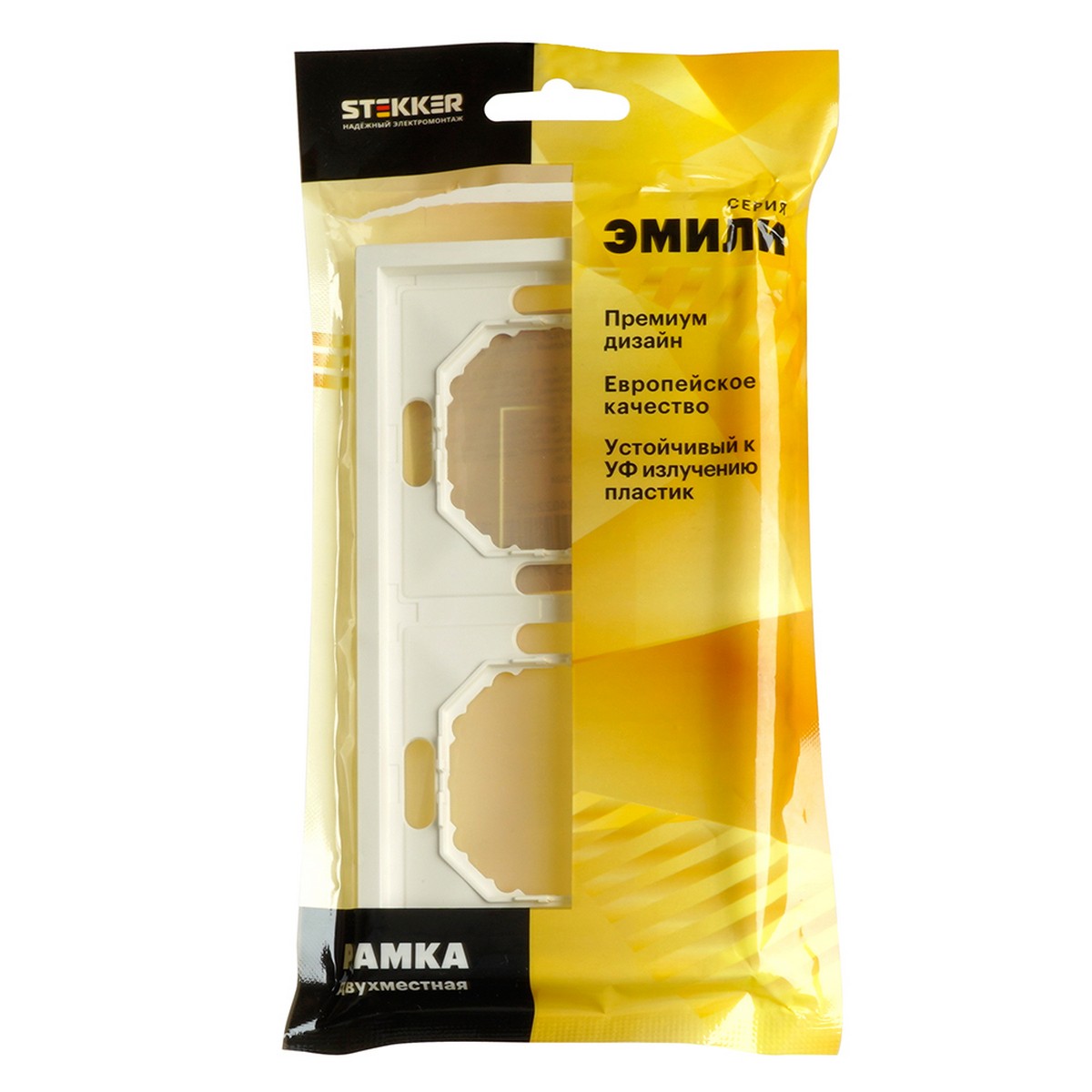 Рамка 2-ая STEKKER Эмили PFR00-5002-01 белый фарфор soft touch 49885