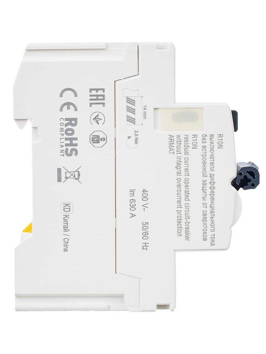 IEK ВДТ УЗО IEK ARMAT R10N 4P 63А 100мА тип AC AR-R10N-4-063C100 