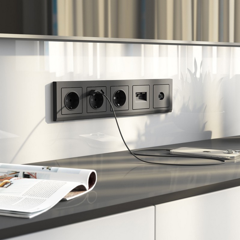 Werkel Графит матовый ТВ-Розетка Werkel оконечная (графит матовый) W1183064