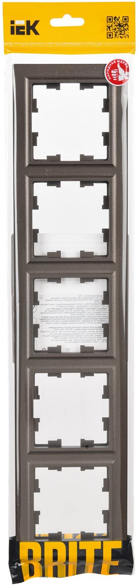 Рамка IEK BRITE BASE Темн.бронза 5-м РУ-5-БрТБ BR-M52-K45