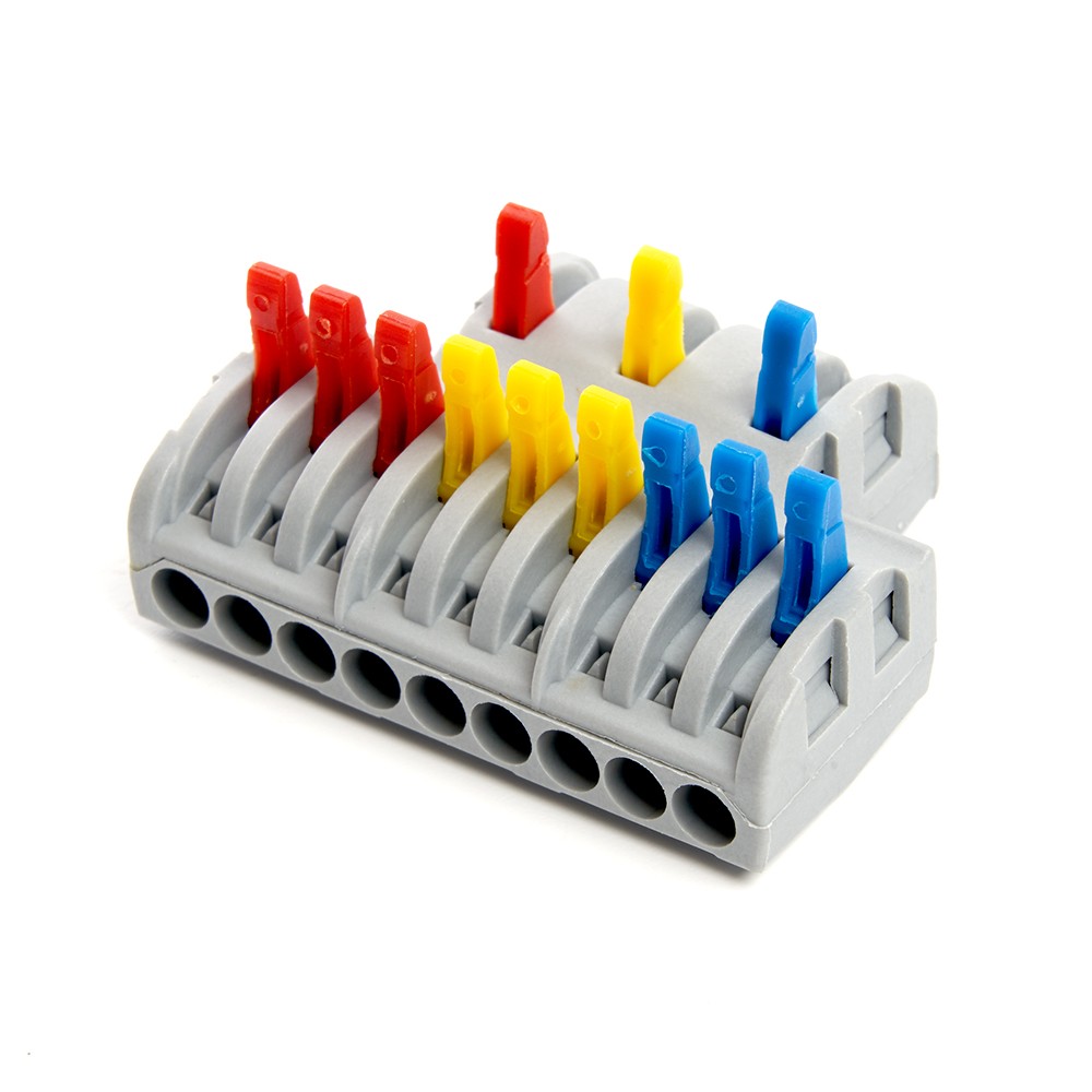 Клемма строительно-монтажная STEKKER для подключения фазных проводников 3 контактные группы (1 ввод3вывода на полюс) LD222-428 39500