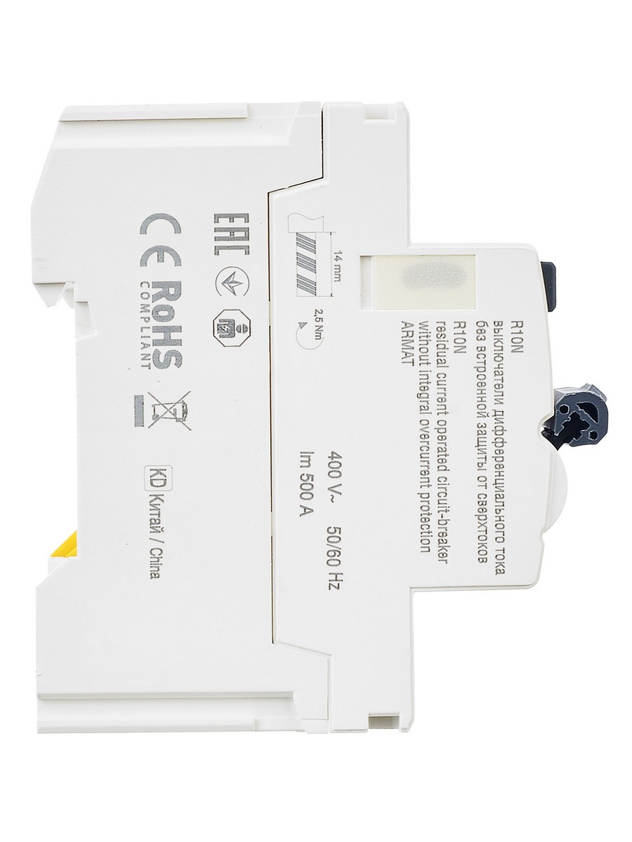 ВДТ УЗО IEK ARMAT R10N 4P 40А 30мА тип AC AR-R10N-4-040C030