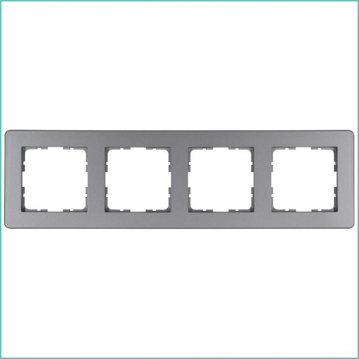 JASMART G - розетки и выключатели Рамка JASMART G-Flex 4-постовая Алюминий G1104S