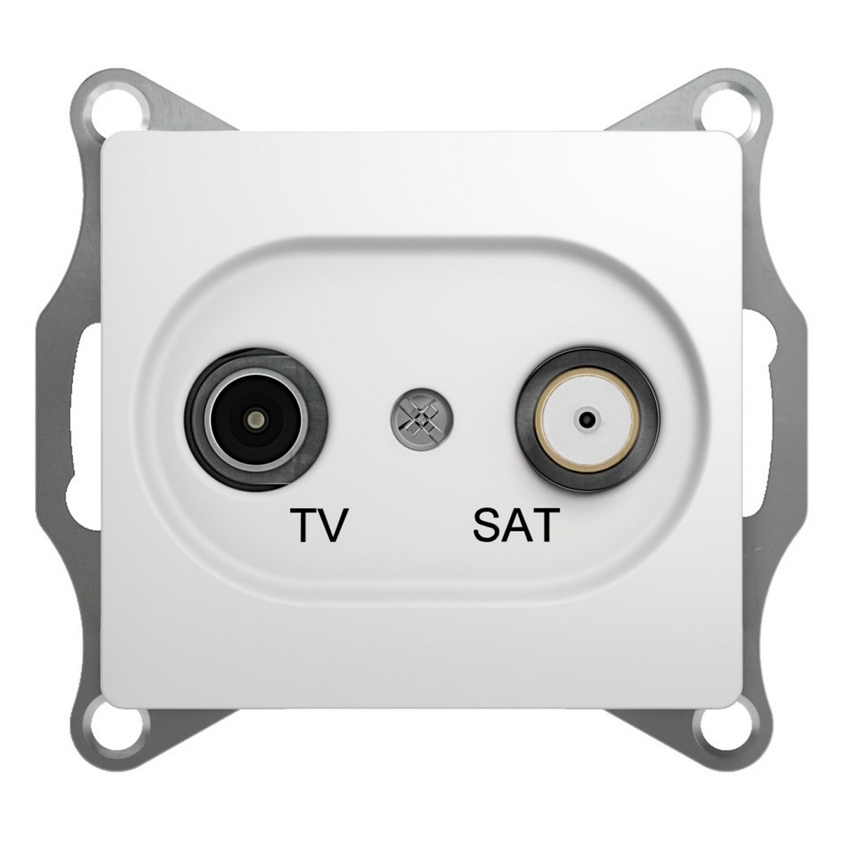 Розетка Systeme Electric Glossa Белый TV-SAT проходная 4DB GSL000198