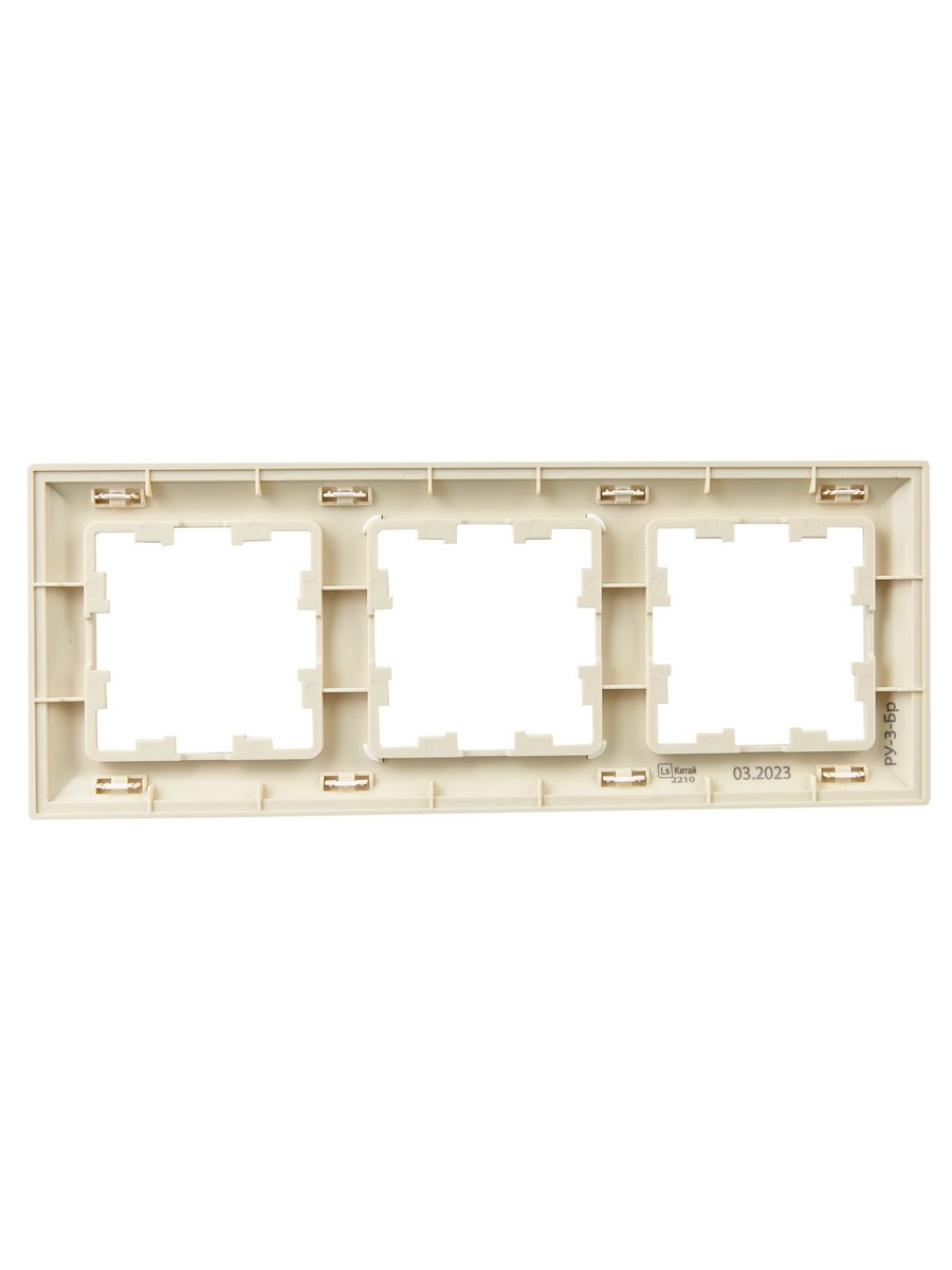 IEK Brite Рамки Рамка IEK BRITE DECOR Жемчуг/беж 3D-форма 3-мест. РУ-3-Бр BR-M32-12-1-K10